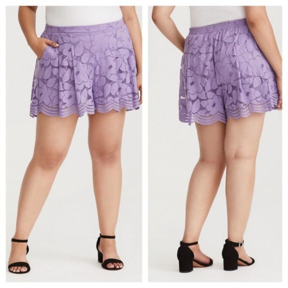 Purple flowy shorts Clearance
